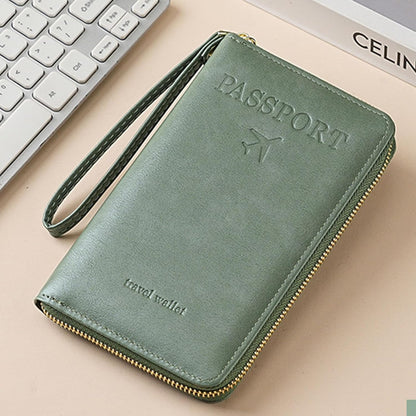 Family Passport Holder for Travel Women and Men RFID Blocking Passport Holder with Zipper Multi-functional Passport Wallet Passport Case Passport cover Travel Essentials
