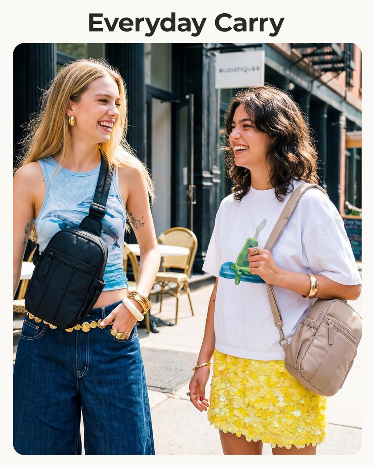 Small Crossbody Bags for Women, Puffer Sling Bag Fanny Packs, Purses Hobo Handbag for Daily Travel Hiking