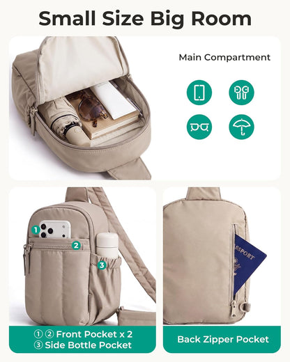 Small Crossbody Bags for Women, Puffer Sling Bag Fanny Packs, Purses Hobo Handbag for Daily Travel Hiking
