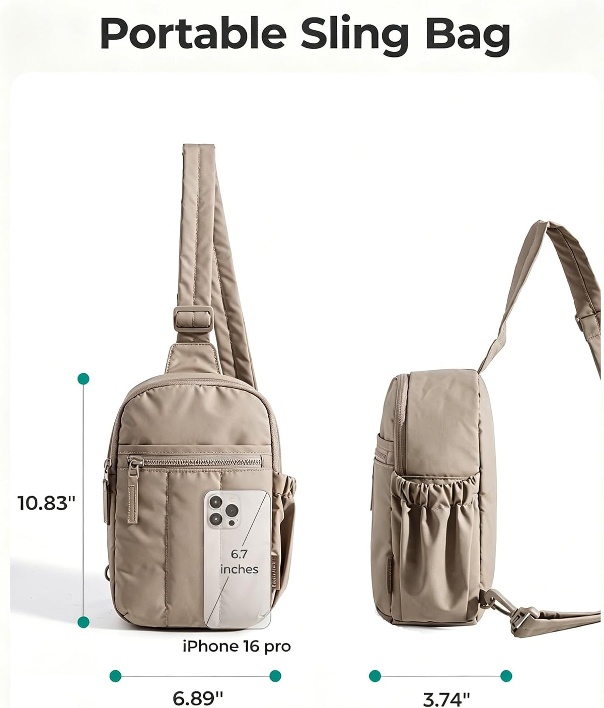 Small Crossbody Bags for Women, Puffer Sling Bag Fanny Packs, Purses Hobo Handbag for Daily Travel Hiking