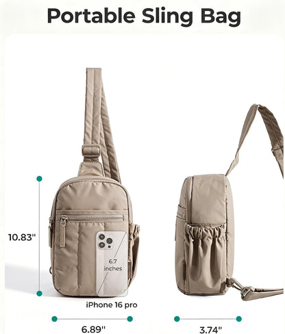 Small Crossbody Bags for Women, Puffer Sling Bag Fanny Packs, Purses Hobo Handbag for Daily Travel Hiking