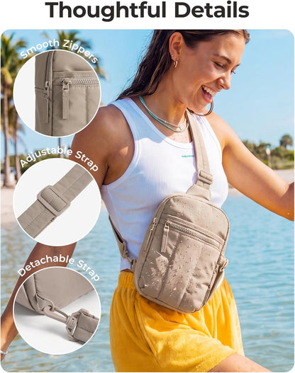 Small Crossbody Bags for Women, Puffer Sling Bag Fanny Packs, Purses Hobo Handbag for Daily Travel Hiking