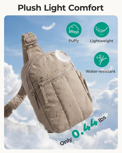 Small Crossbody Bags for Women, Puffer Sling Bag Fanny Packs, Purses Hobo Handbag for Daily Travel Hiking