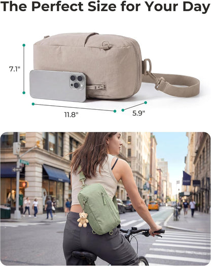 Small Crossbody Bags for Women, Puffer Sling Bag Fanny Packs, Purses Hobo Handbag for Daily Travel Hiking