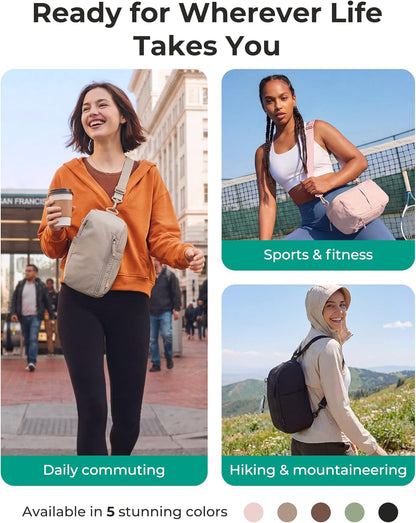 Small Crossbody Bags for Women, Puffer Sling Bag Fanny Packs, Purses Hobo Handbag for Daily Travel Hiking
