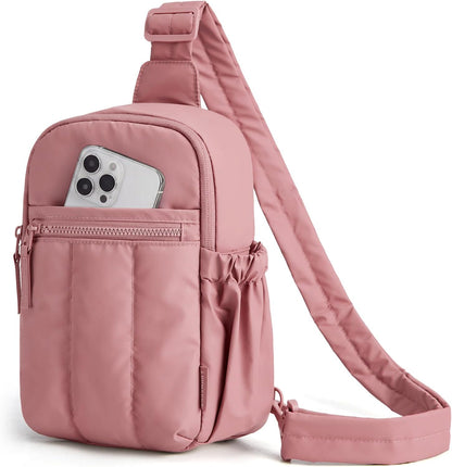 Small Crossbody Bags for Women, Puffer Sling Bag Fanny Packs, Purses Hobo Handbag for Daily Travel Hiking