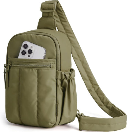 Small Crossbody Bags for Women, Puffer Sling Bag Fanny Packs, Purses Hobo Handbag for Daily Travel Hiking