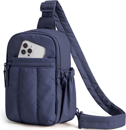 Small Crossbody Bags for Women, Puffer Sling Bag Fanny Packs, Purses Hobo Handbag for Daily Travel Hiking