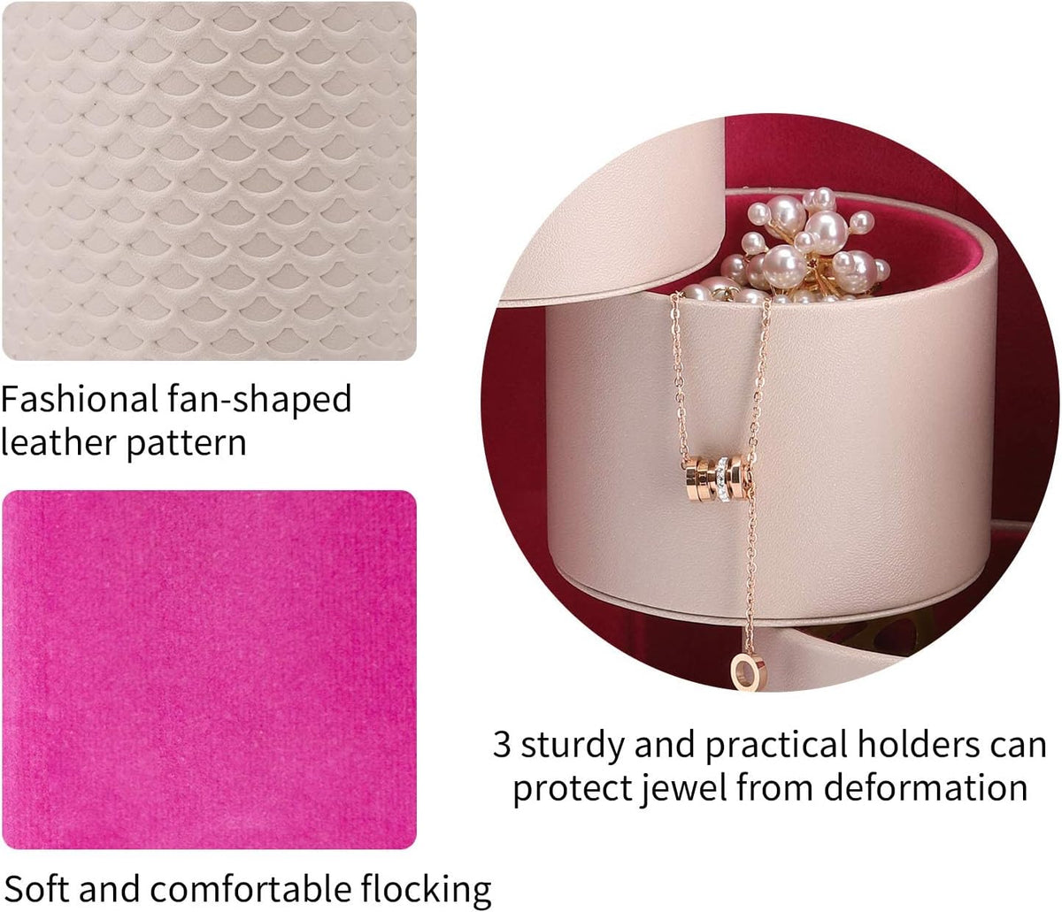 Travel Jewelry Case for Women, Travel Essential, Travel Must Haves Jewelry Travel Organizer for Girls, Christmas Gift for Travelers Couples Mom Friends - Light Pink