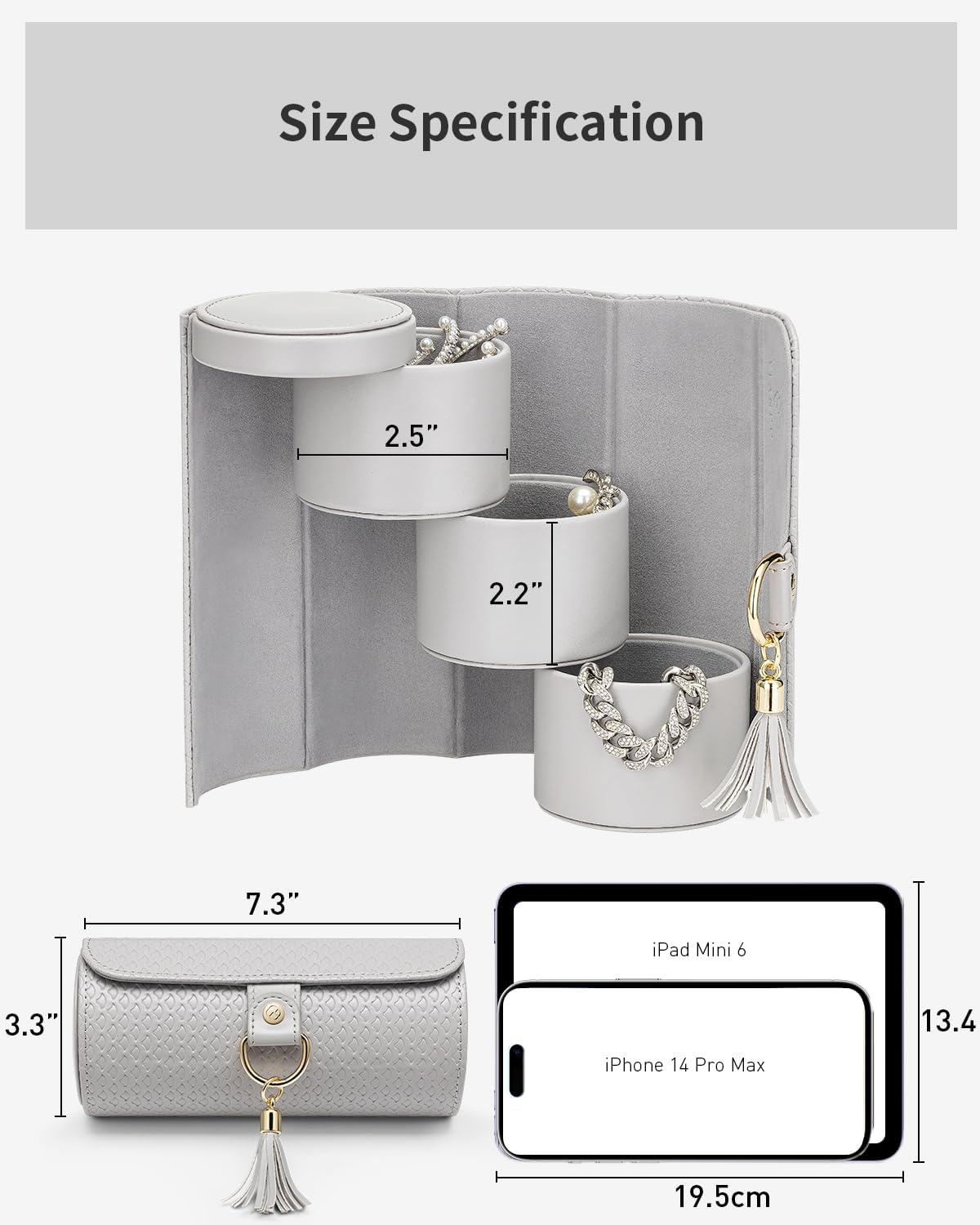 Travel Jewelry Case for Women, Travel Essential, Travel Must Haves Jewelry Travel Organizer for Girls, Christmas Gift for Travelers Couples Mom Friends - Light Pink