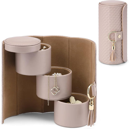 Travel Jewelry Case for Women, Travel Essential, Travel Must Haves Jewelry Travel Organizer for Girls, Christmas Gift for Travelers Couples Mom Friends - Light Pink