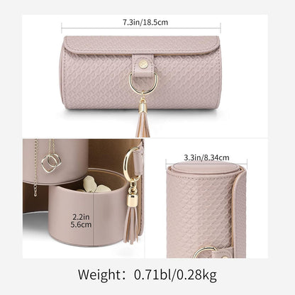 Travel Jewelry Case for Women, Travel Essential, Travel Must Haves Jewelry Travel Organizer for Girls, Christmas Gift for Travelers Couples Mom Friends - Light Pink