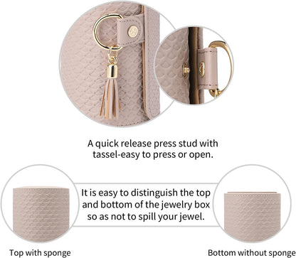 Travel Jewelry Case for Women, Travel Essential, Travel Must Haves Jewelry Travel Organizer for Girls, Christmas Gift for Travelers Couples Mom Friends - Light Pink