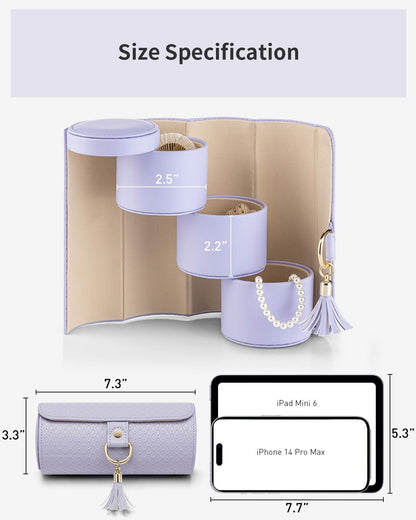 Travel Jewelry Case for Women, Travel Essential, Travel Must Haves Jewelry Travel Organizer for Girls, Christmas Gift for Travelers Couples Mom Friends - Light Pink