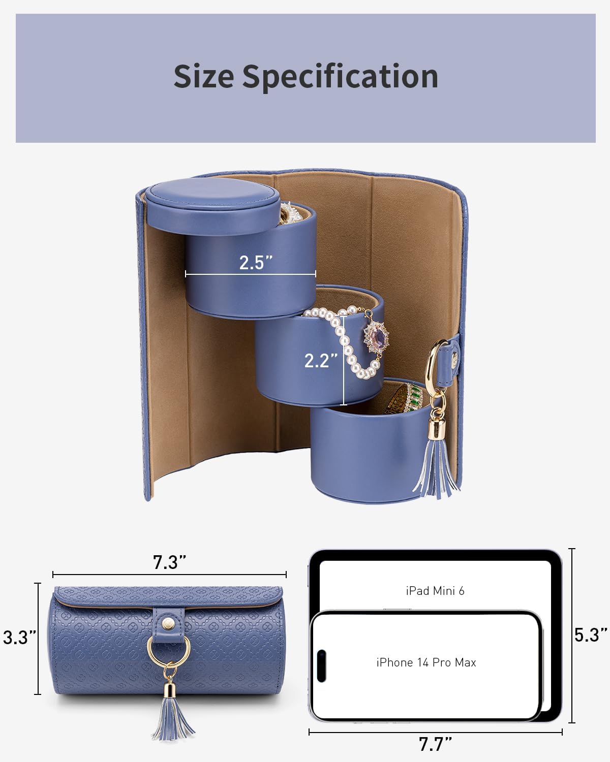 Travel Jewelry Case for Women, Travel Essential, Travel Must Haves Jewelry Travel Organizer for Girls, Christmas Gift for Travelers Couples Mom Friends - Light Pink