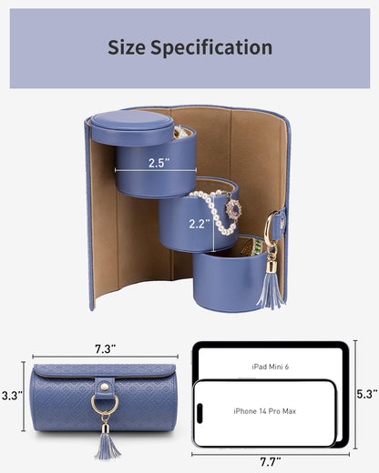 Travel Jewelry Case for Women, Travel Essential, Travel Must Haves Jewelry Travel Organizer for Girls, Christmas Gift for Travelers Couples Mom Friends - Light Pink