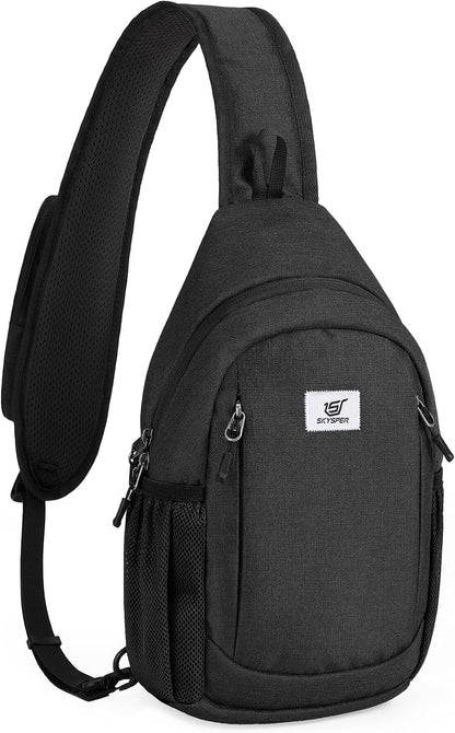 Sling Bag RFID Cross Body Bag Anti Theft Crossbody Backpack Travel Shoulder Daypack(Black)
