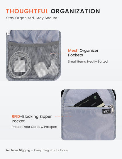 Sling Bag RFID Cross Body Bag Anti Theft Crossbody Backpack Travel Shoulder Daypack(Black)