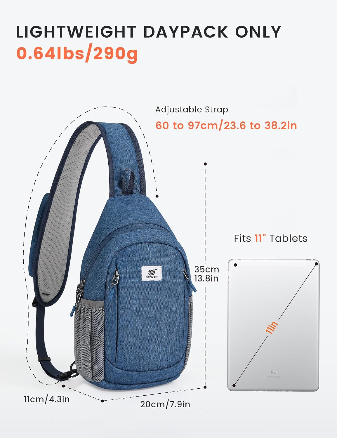Sling Bag RFID Cross Body Bag Anti Theft Crossbody Backpack Travel Shoulder Daypack(Black)