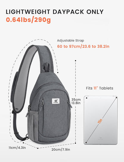 Sling Bag RFID Cross Body Bag Anti Theft Crossbody Backpack Travel Shoulder Daypack(Black)