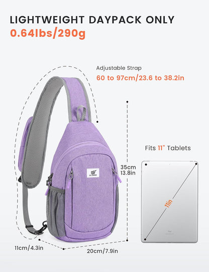 Sling Bag RFID Cross Body Bag Anti Theft Crossbody Backpack Travel Shoulder Daypack(Black)