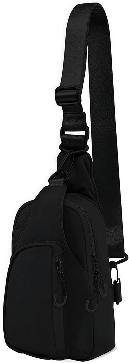 Versatile Daily Sling Bag - Adjustable Straps Crossbody Chest Bag, Lightweight Compact Small Backpack for Casual Use, Traveling, Hiking & Outdoor Adventures (Beige)