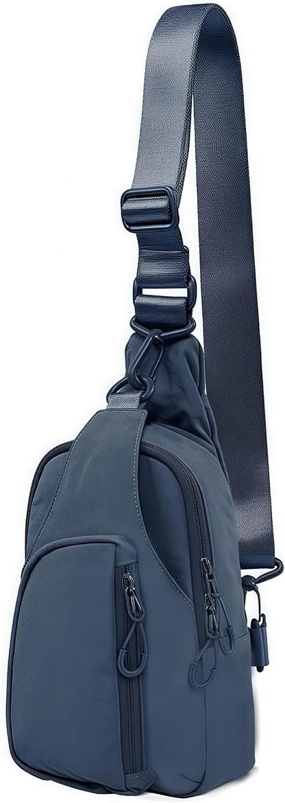 Versatile Daily Sling Bag - Adjustable Straps Crossbody Chest Bag, Lightweight Compact Small Backpack for Casual Use, Traveling, Hiking & Outdoor Adventures (Beige)