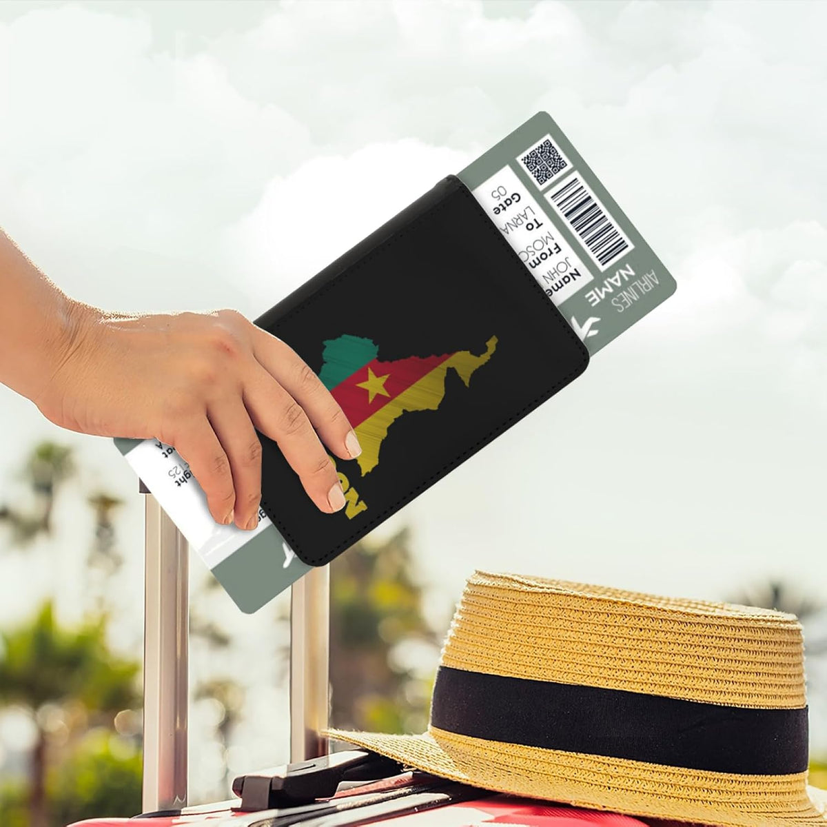 Passport Holder Cover South Korea South Korean Flag Map PU Leather Case Wallet Passport Book Protector for Women Men Flying Travel Fashion Gift