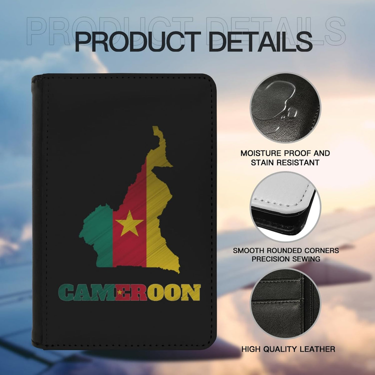 Passport Holder Cover South Korea South Korean Flag Map PU Leather Case Wallet Passport Book Protector for Women Men Flying Travel Fashion Gift