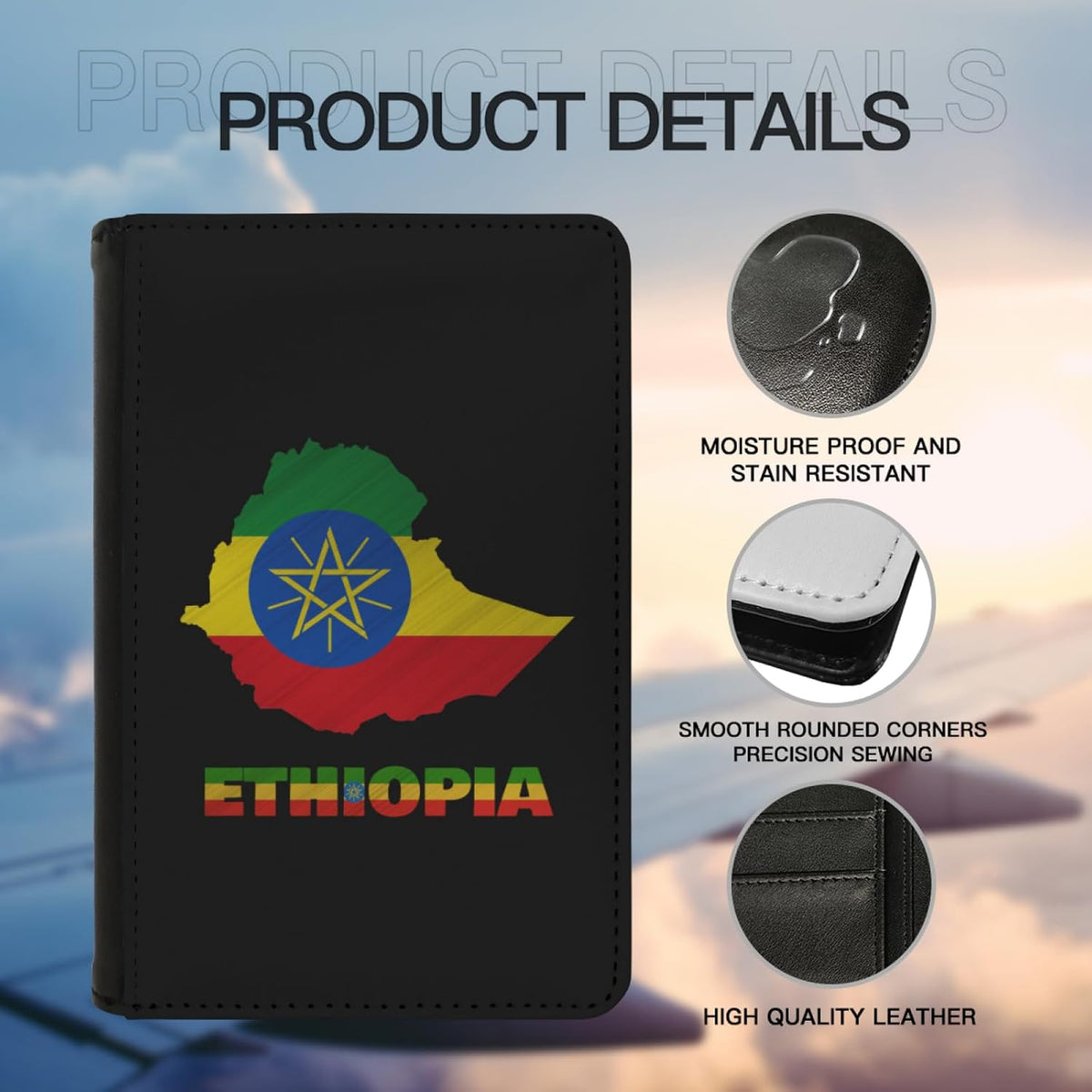 Passport Holder Cover South Korea South Korean Flag Map PU Leather Case Wallet Passport Book Protector for Women Men Flying Travel Fashion Gift