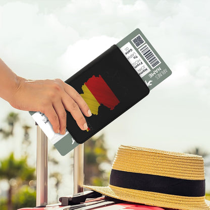 Passport Holder Cover South Korea South Korean Flag Map PU Leather Case Wallet Passport Book Protector for Women Men Flying Travel Fashion Gift