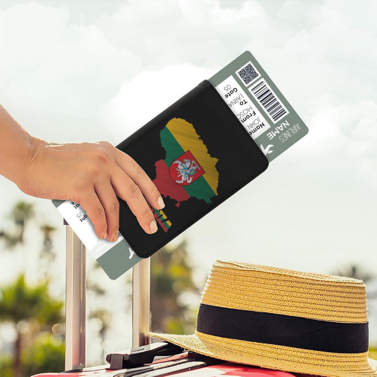 Passport Holder Cover South Korea South Korean Flag Map PU Leather Case Wallet Passport Book Protector for Women Men Flying Travel Fashion Gift