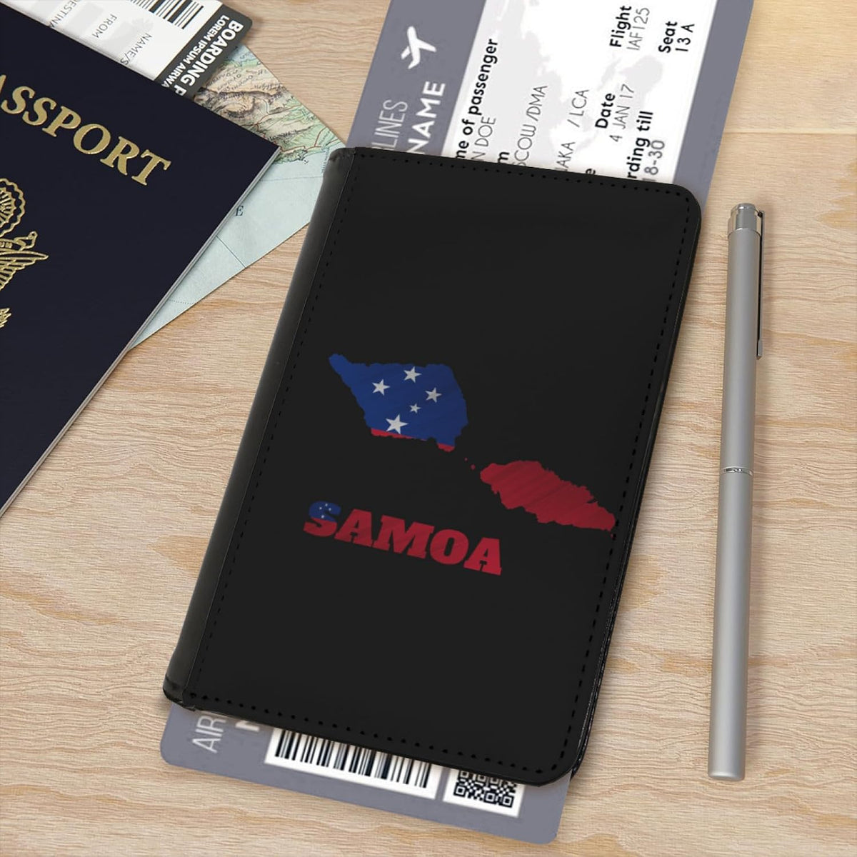 Passport Holder Cover South Korea South Korean Flag Map PU Leather Case Wallet Passport Book Protector for Women Men Flying Travel Fashion Gift