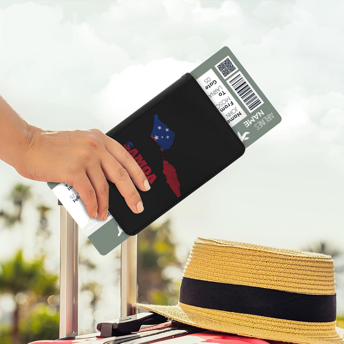 Passport Holder Cover South Korea South Korean Flag Map PU Leather Case Wallet Passport Book Protector for Women Men Flying Travel Fashion Gift