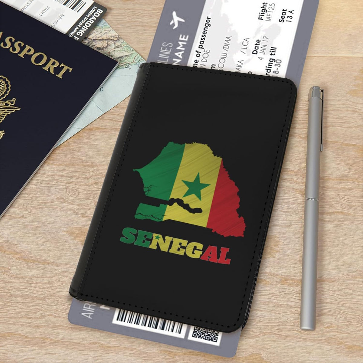 Passport Holder Cover South Korea South Korean Flag Map PU Leather Case Wallet Passport Book Protector for Women Men Flying Travel Fashion Gift