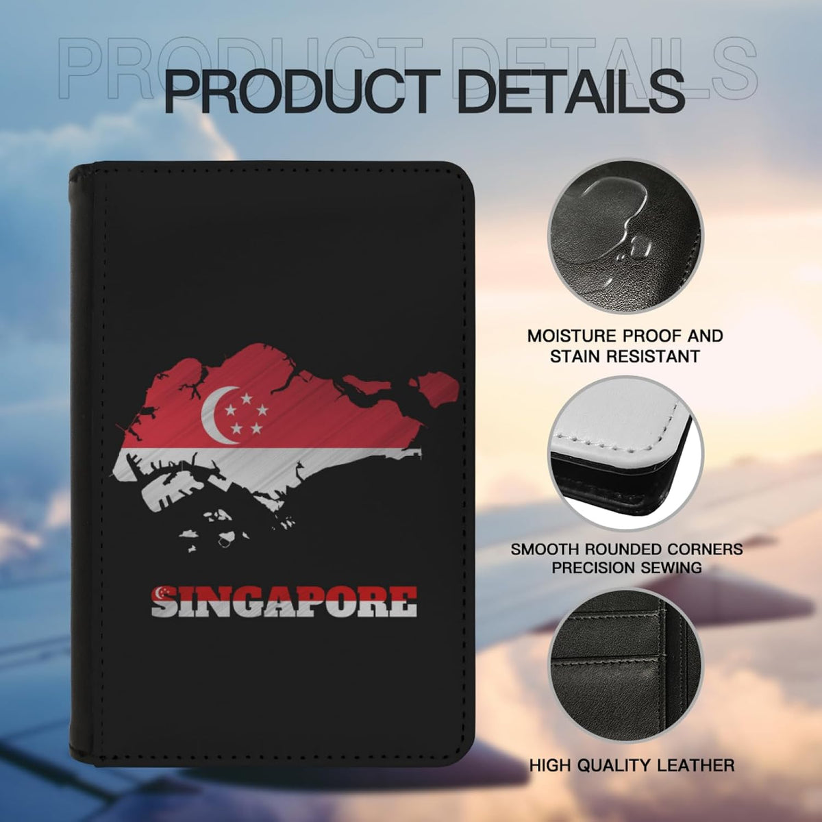 Passport Holder Cover South Korea South Korean Flag Map PU Leather Case Wallet Passport Book Protector for Women Men Flying Travel Fashion Gift