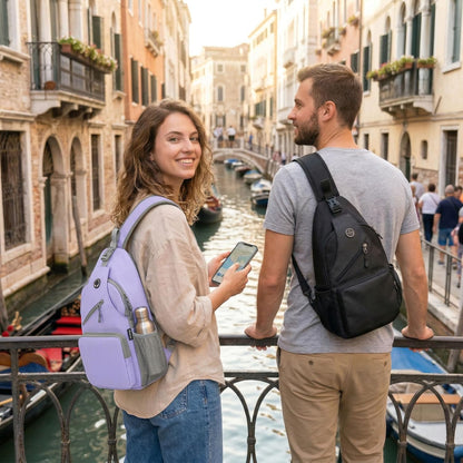 Sling Bag for Men Crossbody Backpack, Small Sling Backpack Mens Shoulder Bag, Casual Daypack Hiking Bag for Travel