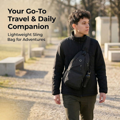 Sling Bag for Men Crossbody Backpack, Small Sling Backpack Mens Shoulder Bag, Casual Daypack Hiking Bag for Travel