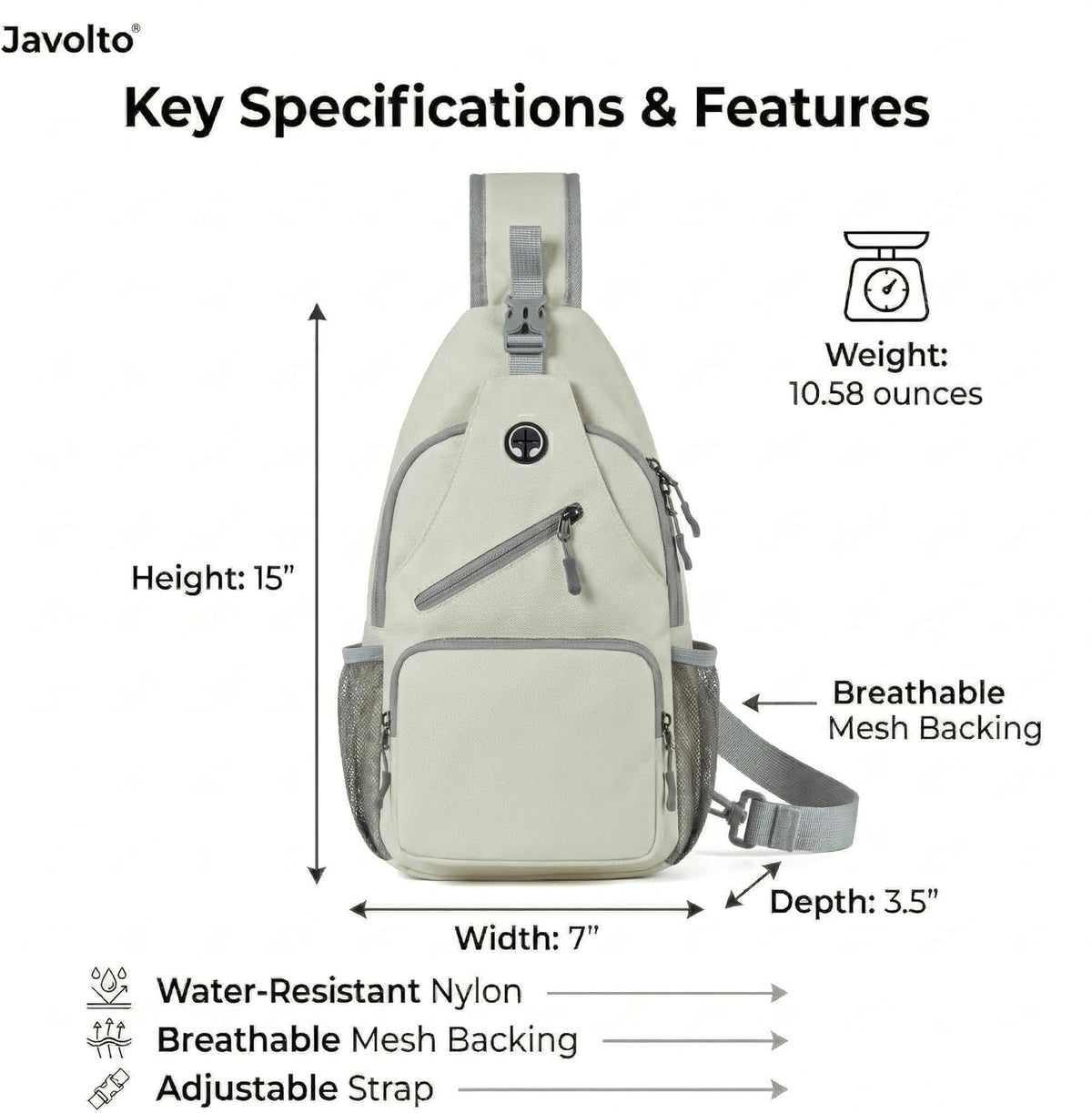 Sling Bag for Men Crossbody Backpack, Small Sling Backpack Mens Shoulder Bag, Casual Daypack Hiking Bag for Travel