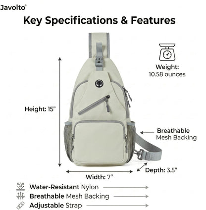 Sling Bag for Men Crossbody Backpack, Small Sling Backpack Mens Shoulder Bag, Casual Daypack Hiking Bag for Travel