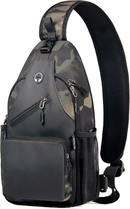 Sling Bag for Men Crossbody Backpack, Small Sling Backpack Mens Shoulder Bag, Casual Daypack Hiking Bag for Travel