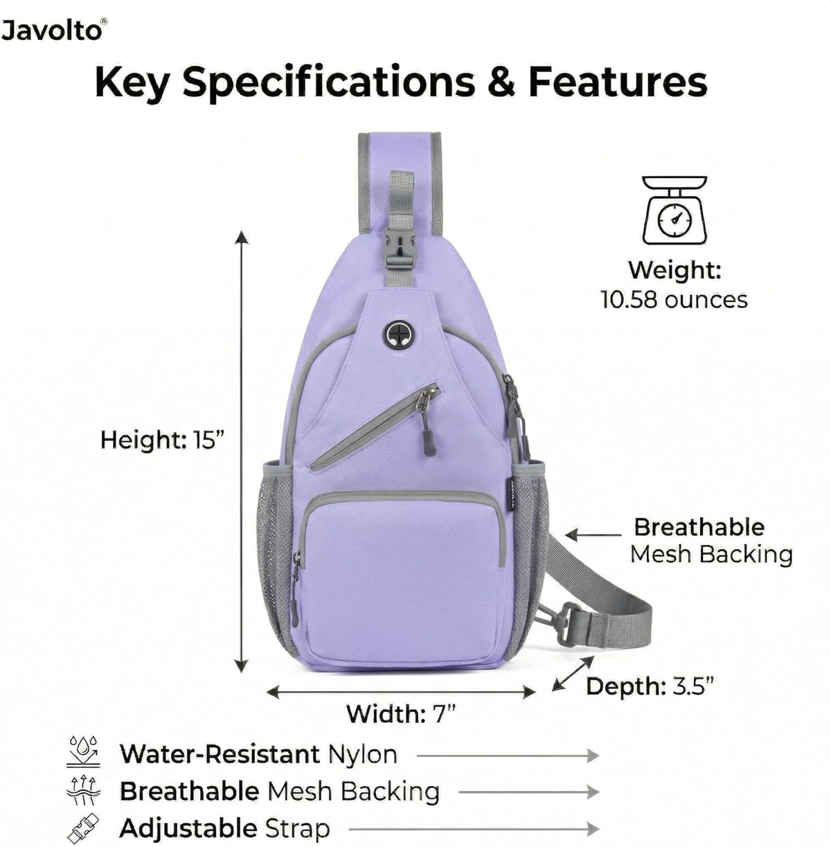 Sling Bag for Men Crossbody Backpack, Small Sling Backpack Mens Shoulder Bag, Casual Daypack Hiking Bag for Travel