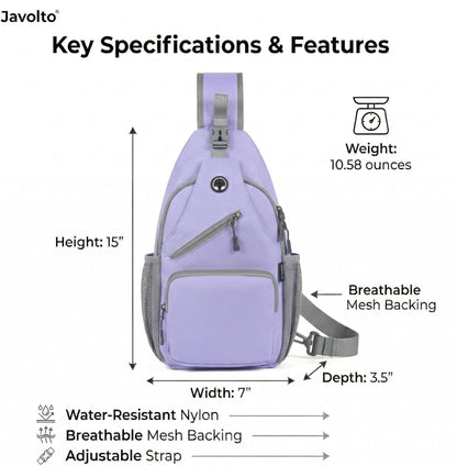 Sling Bag for Men Crossbody Backpack, Small Sling Backpack Mens Shoulder Bag, Casual Daypack Hiking Bag for Travel