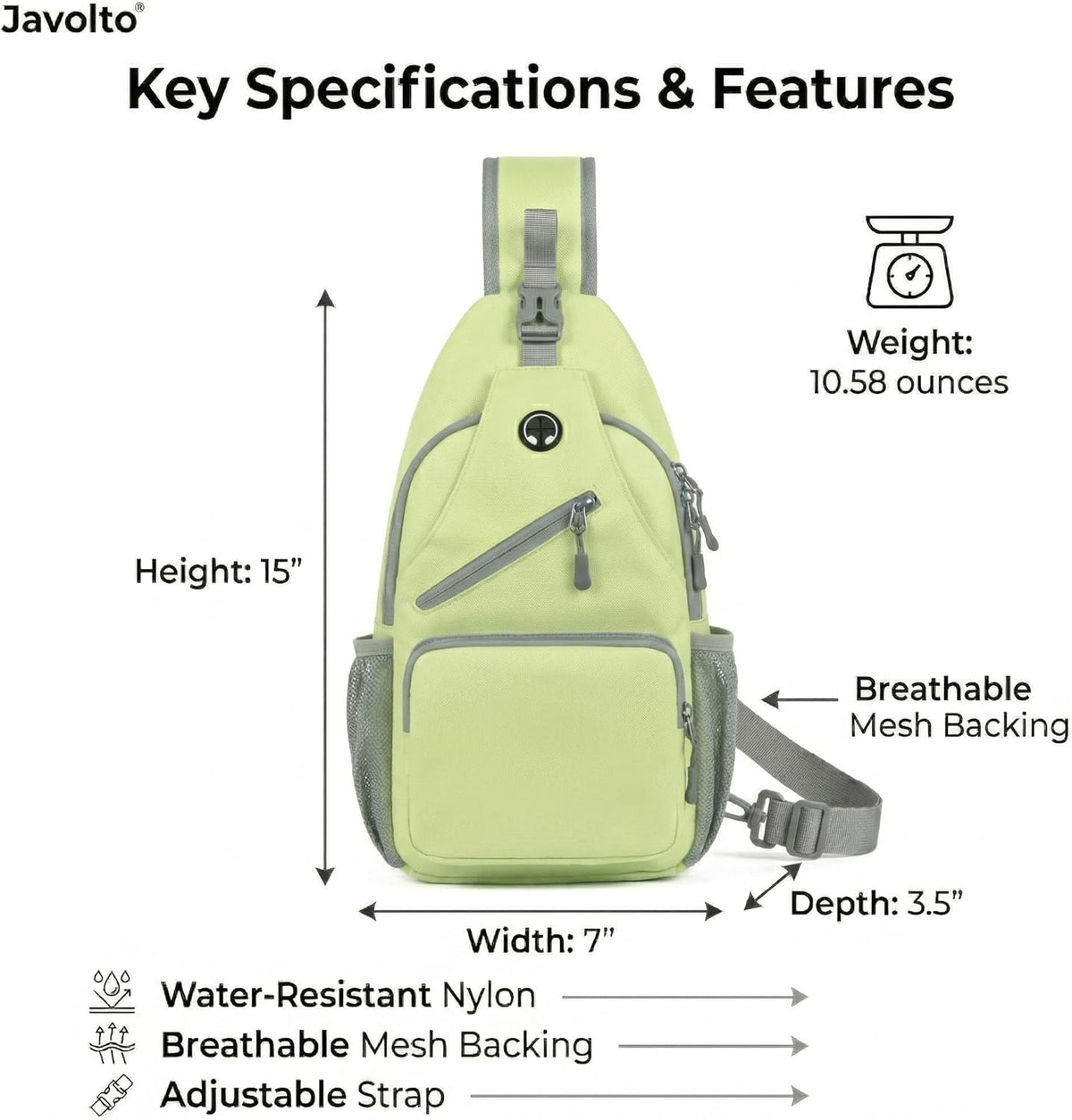 Sling Bag for Men Crossbody Backpack, Small Sling Backpack Mens Shoulder Bag, Casual Daypack Hiking Bag for Travel