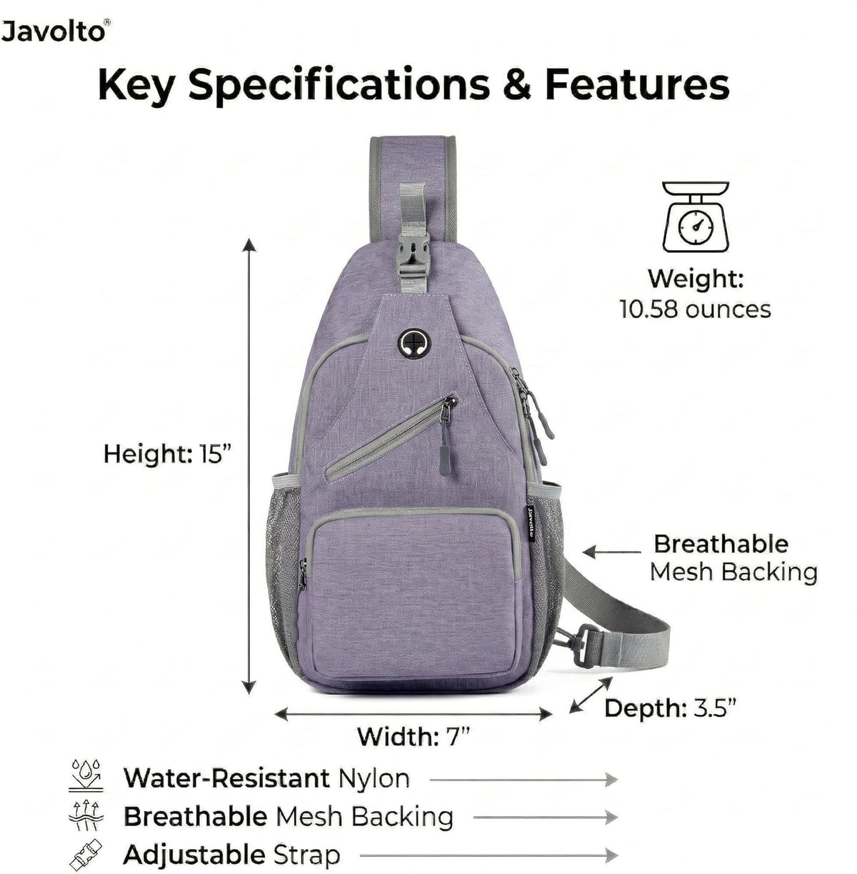 Sling Bag for Men Crossbody Backpack, Small Sling Backpack Mens Shoulder Bag, Casual Daypack Hiking Bag for Travel