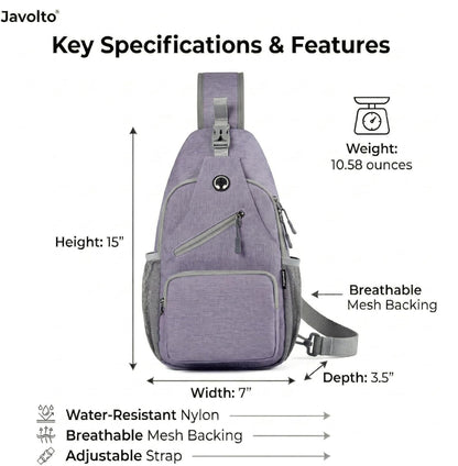 Sling Bag for Men Crossbody Backpack, Small Sling Backpack Mens Shoulder Bag, Casual Daypack Hiking Bag for Travel