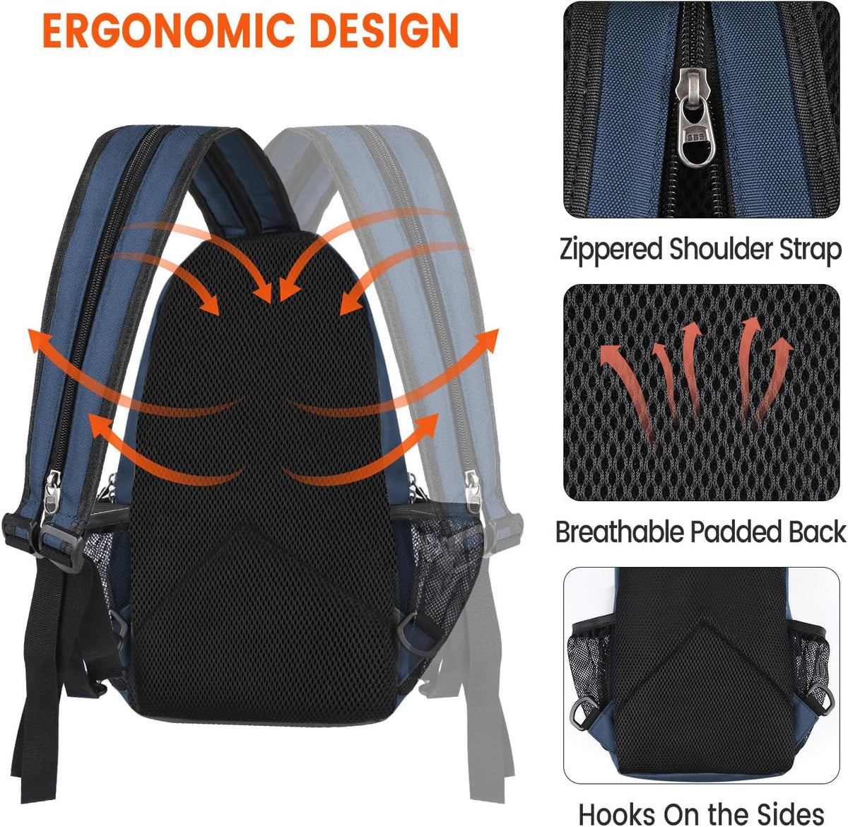 Crossbody Sling Backpack Men and Women Sling Bag Shoulder Backpack Travel Hiking Chest Bag Daypack (Grey)