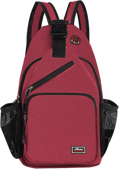 Crossbody Sling Backpack Men and Women Sling Bag Shoulder Backpack Travel Hiking Chest Bag Daypack (Grey)