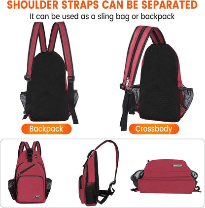 Crossbody Sling Backpack Men and Women Sling Bag Shoulder Backpack Travel Hiking Chest Bag Daypack (Grey)