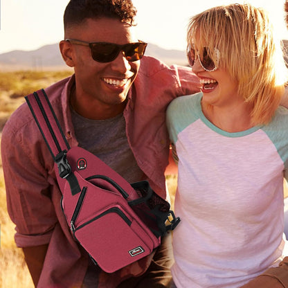 Crossbody Sling Backpack Men and Women Sling Bag Shoulder Backpack Travel Hiking Chest Bag Daypack (Grey)